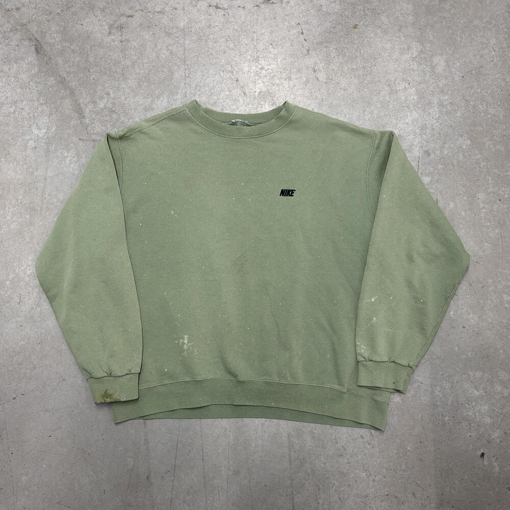 Vintage 90s Nike Mini Spellout Embroidered Logo Flawed Sweatshirt Extra Large